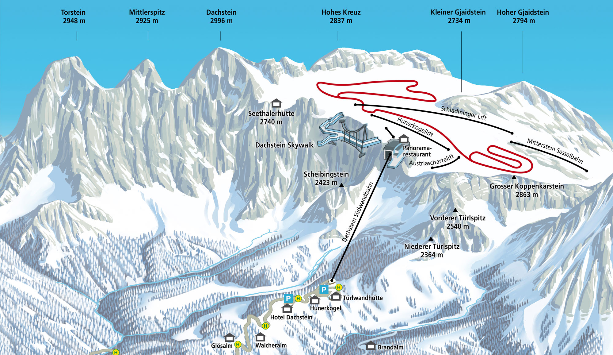 Ramsau am Dachstein Loipenplan Skywalk