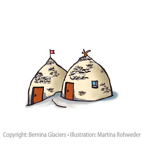Illustration Bernina Glaciers Karte - Sassal Masone
