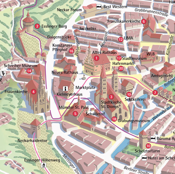 Esslingen am Neckar - Altstadt mit sehenswerten Gebäuden