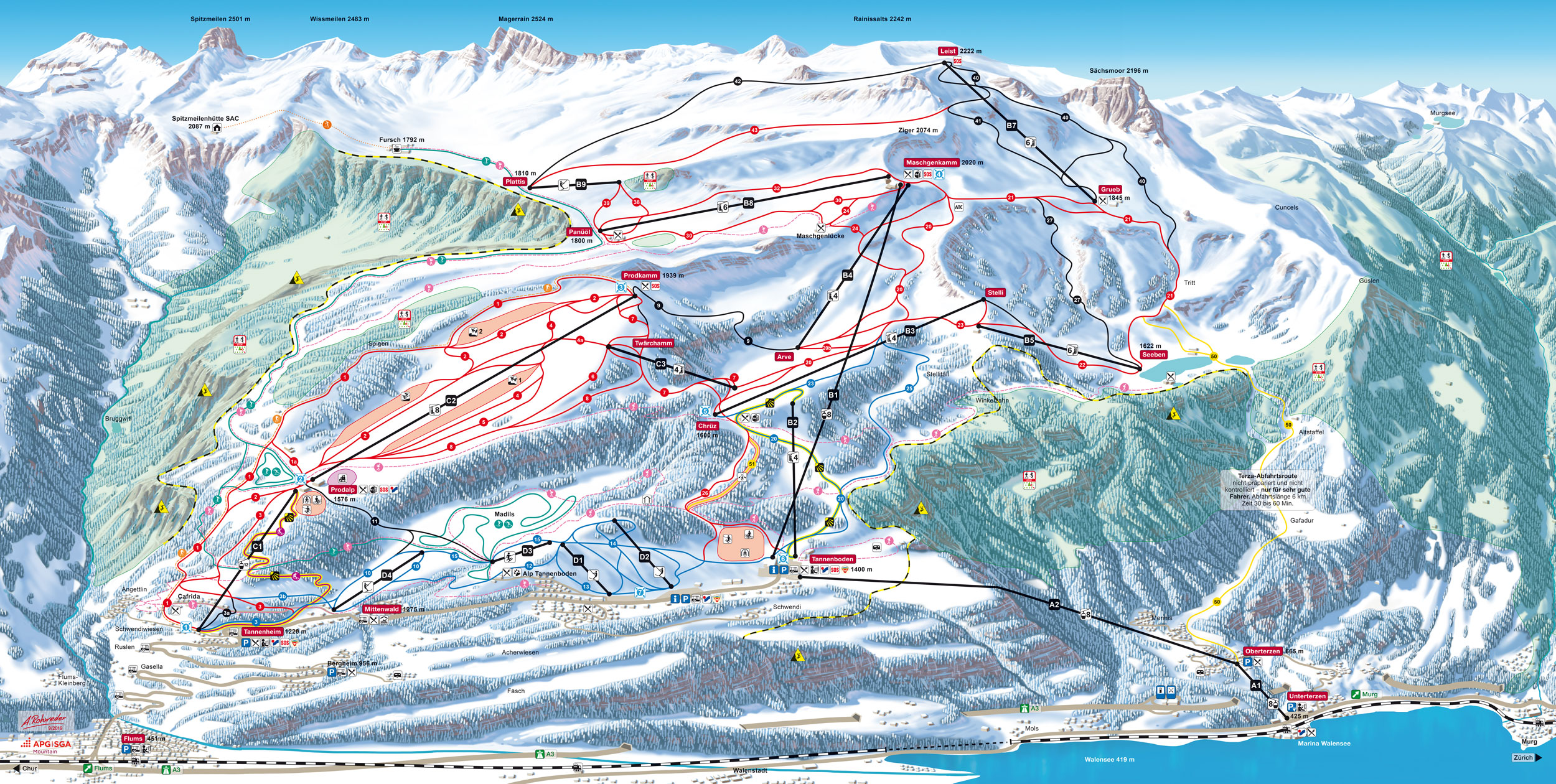 Flumserberg Pistenplan Ski Map
