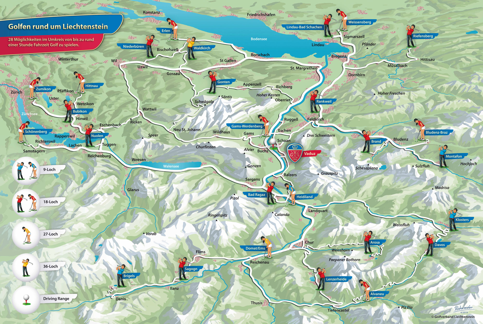 Liechtenstein Golf Karte Map