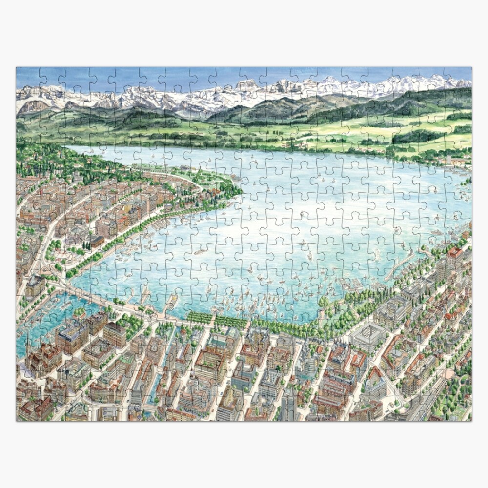 Zurich City Lake Panorama Switzerland Puzzle 138825378