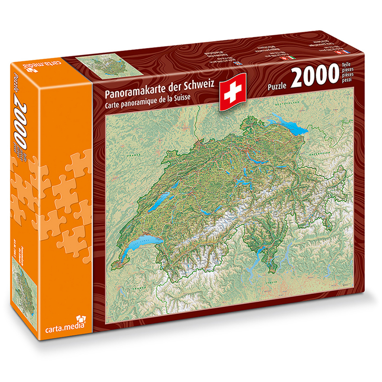 puzzle panoramakarte schweiz panoramic map switzerland